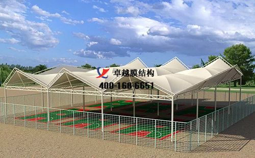阿勒泰膜結構網球場門球場籃球場（阿勒泰地區(qū)第二高級中學“希望籃球訓練營 ）設計施工安裝案例